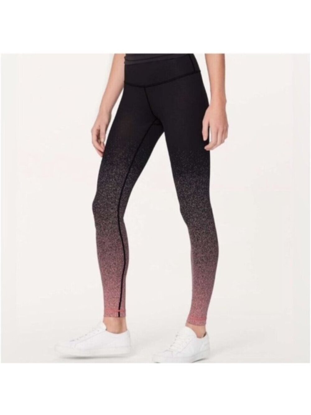 Lululemon Women's Black Red Ombre Speckle Wunder Under Hi-Rise Tight 28" Size 2 - Picture 4 of 10